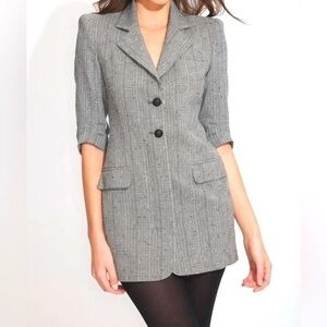 Generation Love Blazer Plaid Black White